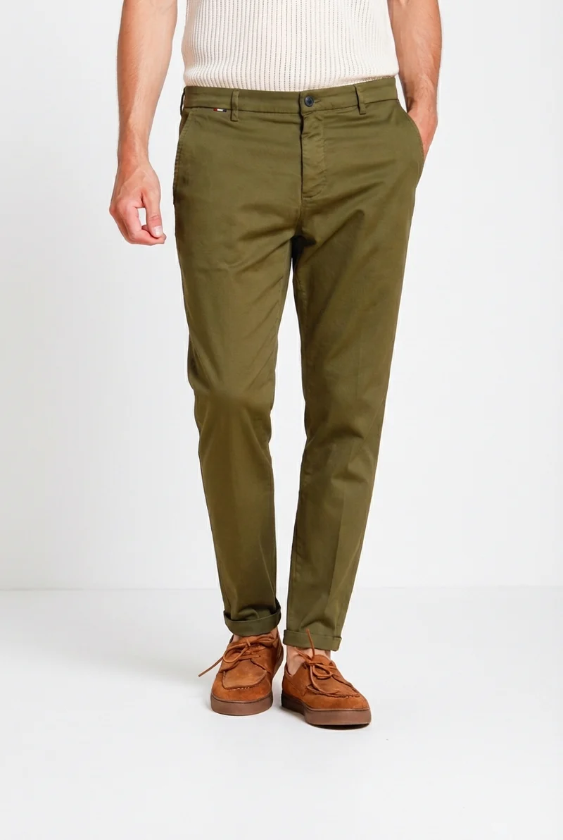 Osaka pantalon chino homme en tricotine fine de coton et lyocell carrot fit