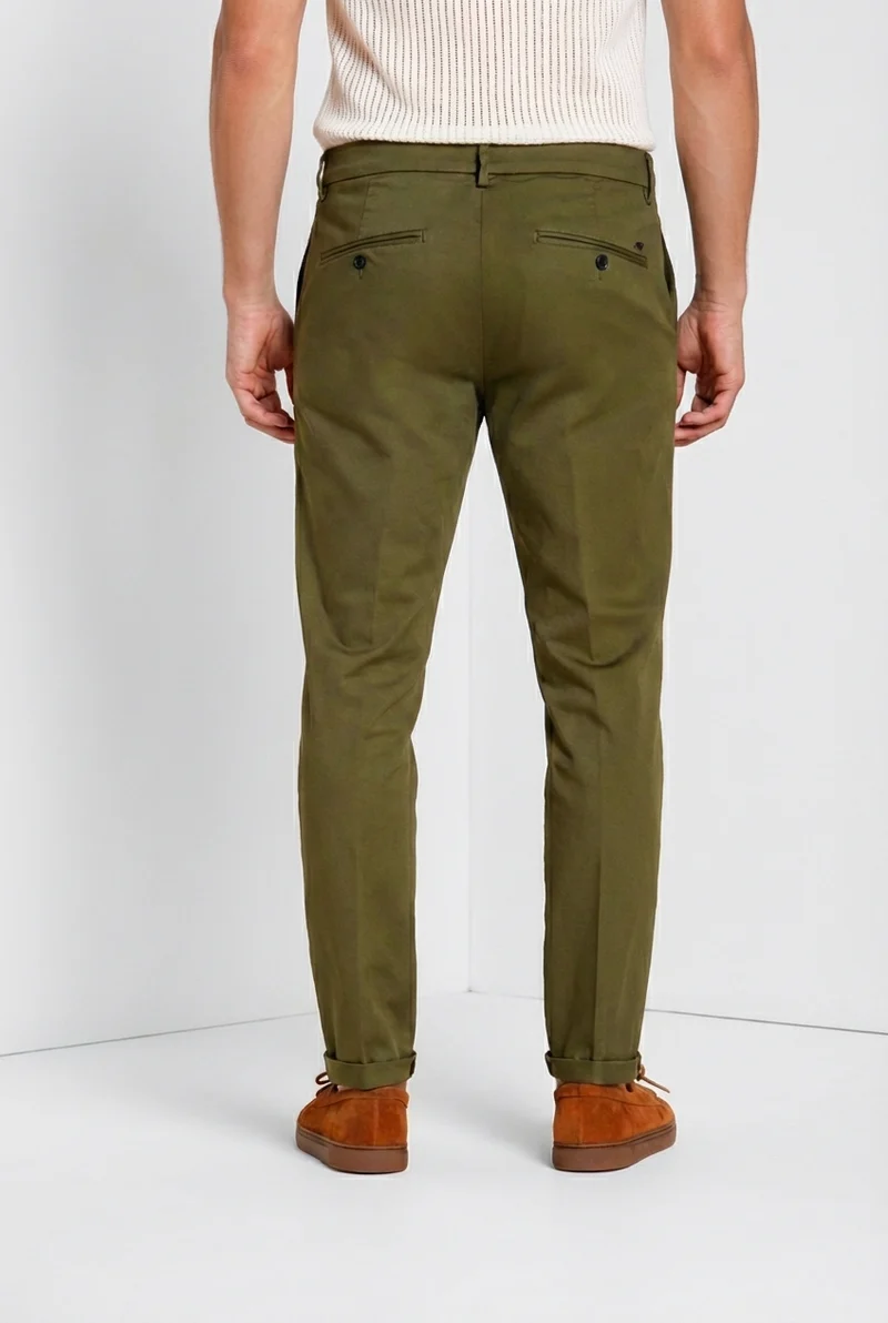 Osaka pantalon chino homme en tricotine fine de coton et lyocell carrot fit