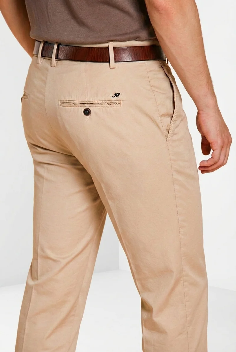 Milano pantalon chino homme en gabardine stretch extra slim fit ①