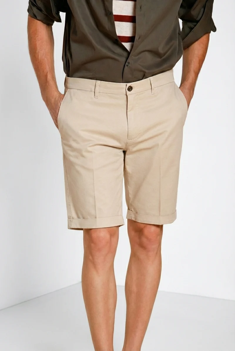 London bermuda chino homme en gabardine stretch regular fit ①