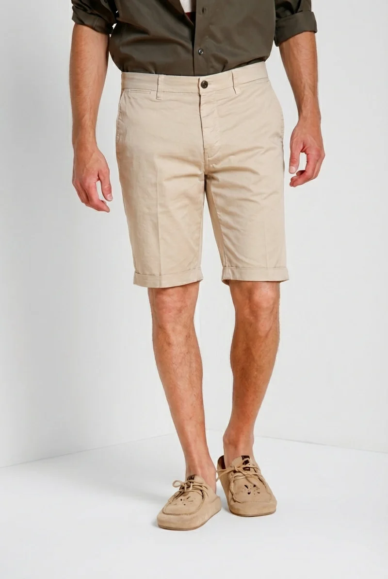 London bermuda chino homme en gabardine stretch regular fit ①