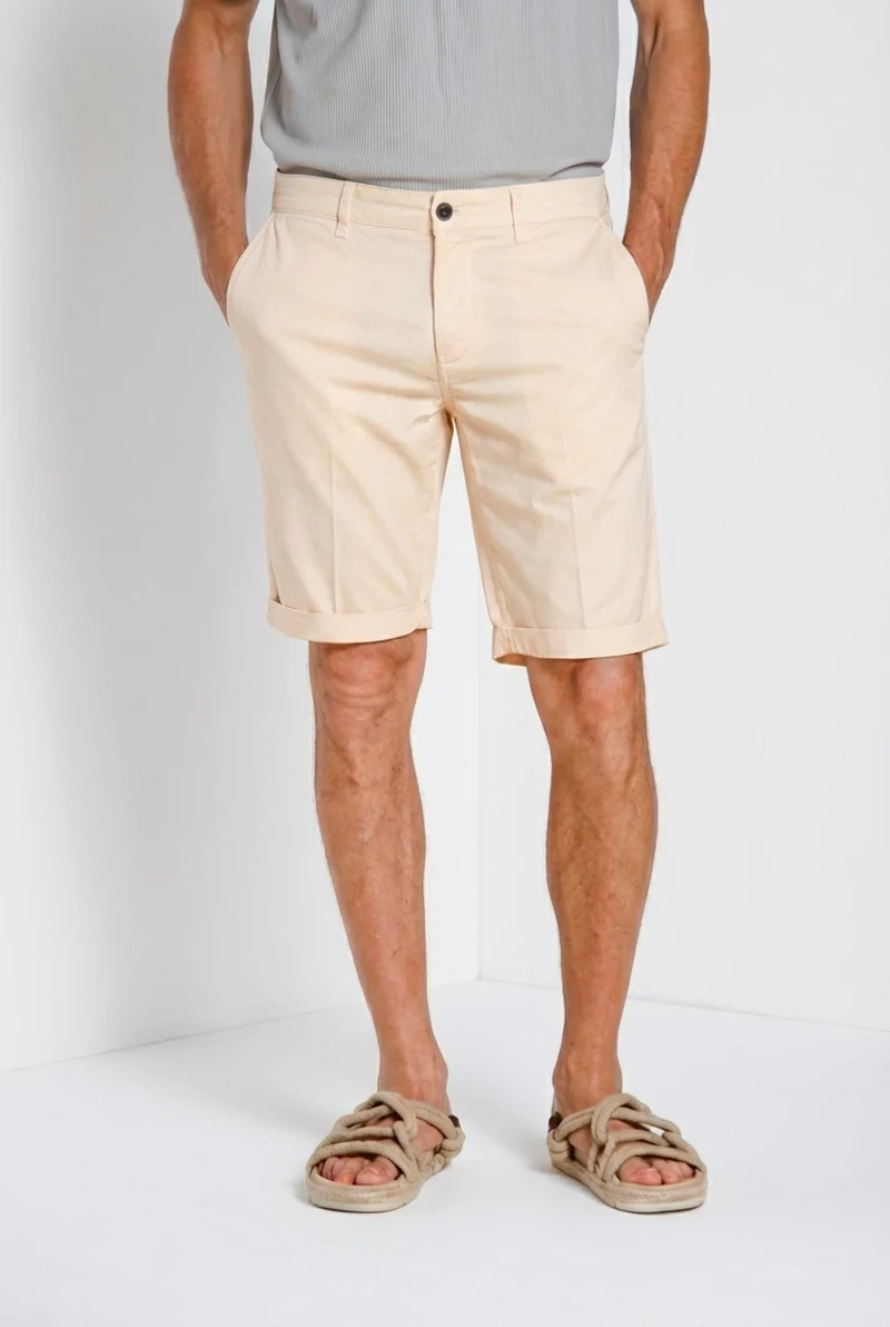 London bermuda chino homme en gabardine stretch regular fit ①
