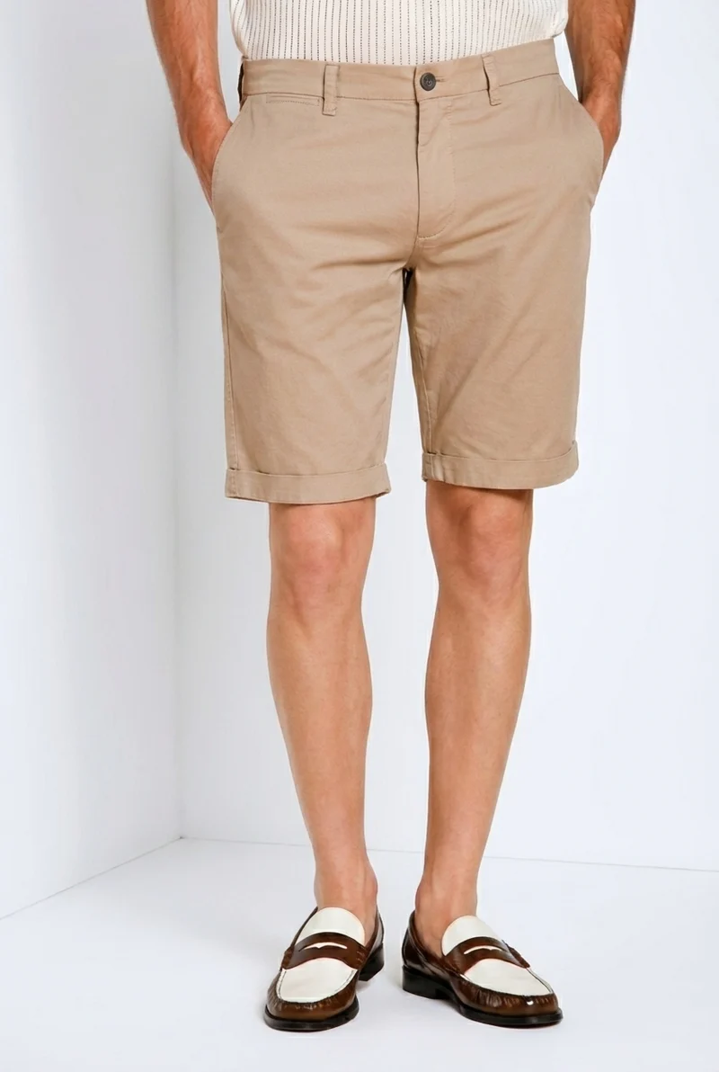 London bermuda chino homme en gabardine stretch regular fit ①