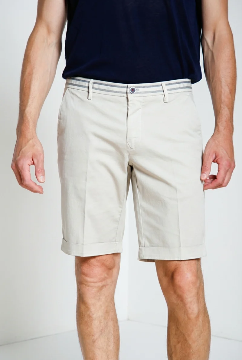 Torino Summer bermuda chino homme en satin stretch slim fit