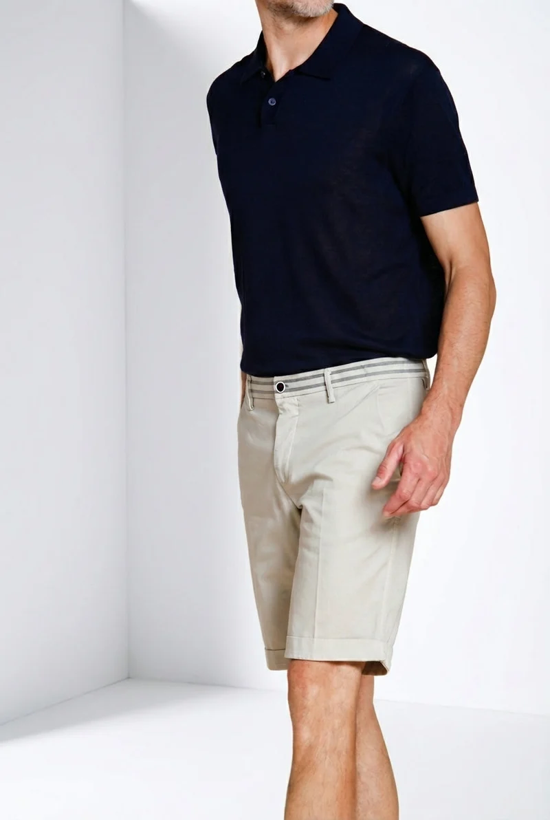 Torino Summer bermuda chino homme en satin stretch slim fit