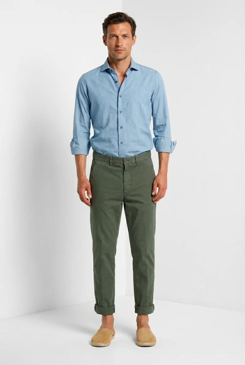 Chinos pantalon chino homme en toile oxford relaxed fit
