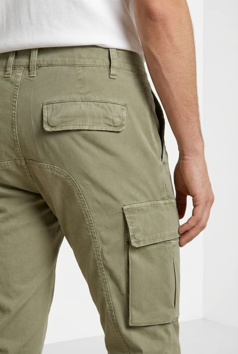 Chile pantalon cargo homme en satin stretch extra slim fit ①