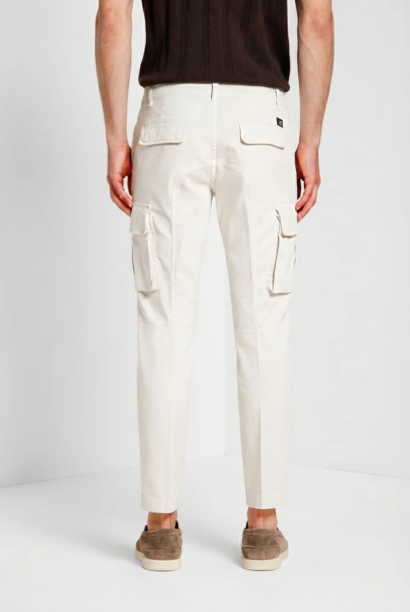 Chile pantalon cargo homme en satin stretch extra slim fit ①