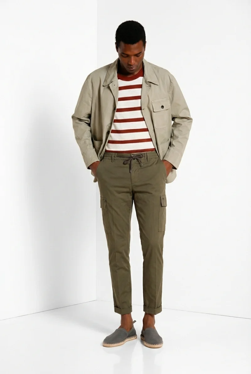 Chile Jogger pantalon cargo homme en toile parachute lyocell et coton extra slim fit