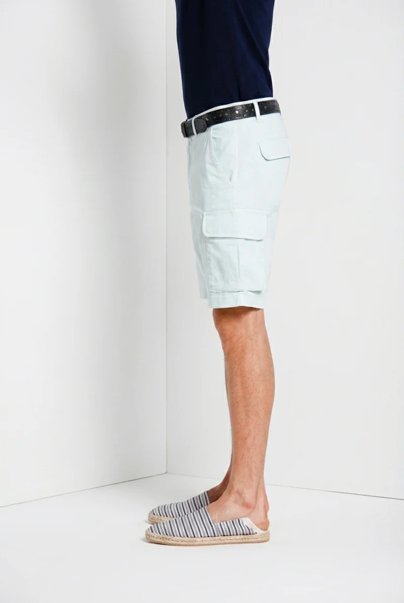 Chile bermuda cargo homme en satin stretch slim fit ①