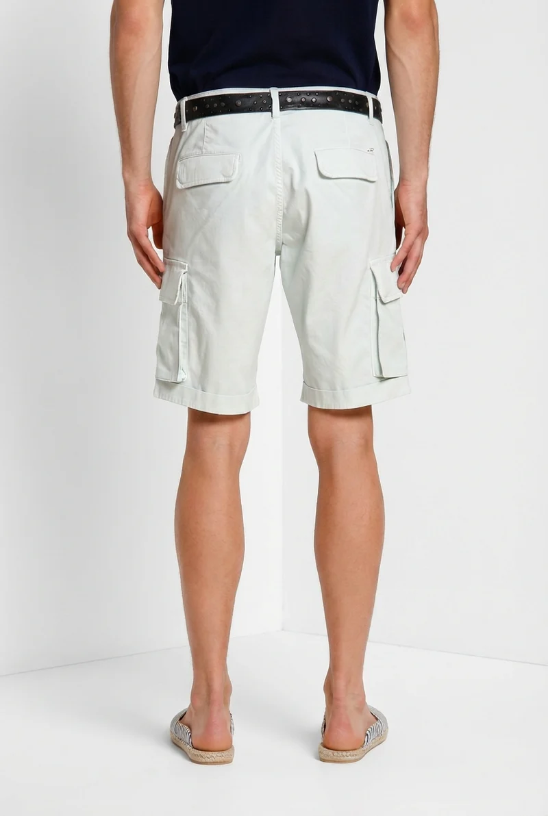 Chile bermuda cargo homme en satin stretch slim fit ①