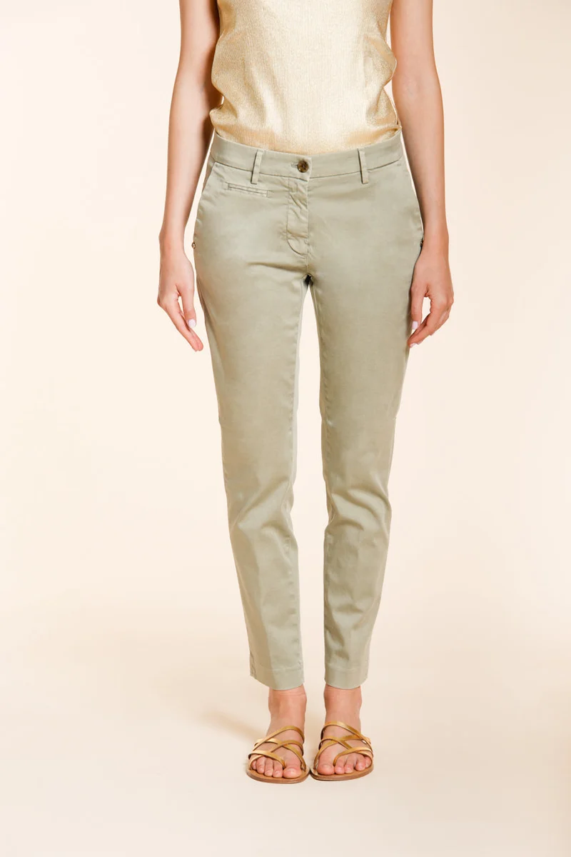New York Slim pantalon chino femme en satin stretch slim fit ①