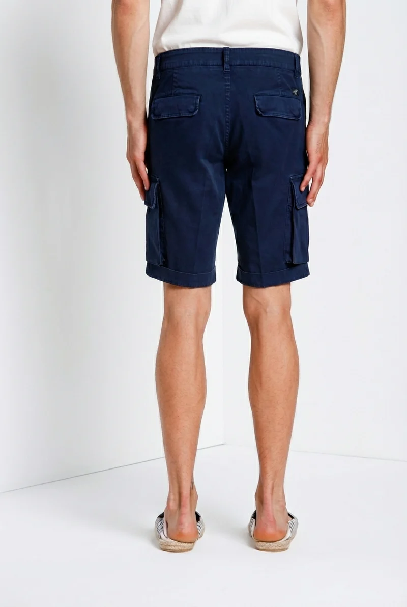 Chile bermuda cargo homme en satin stretch slim fit ①