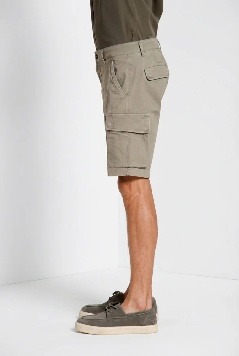 Chile bermuda cargo homme en satin stretch slim fit ①