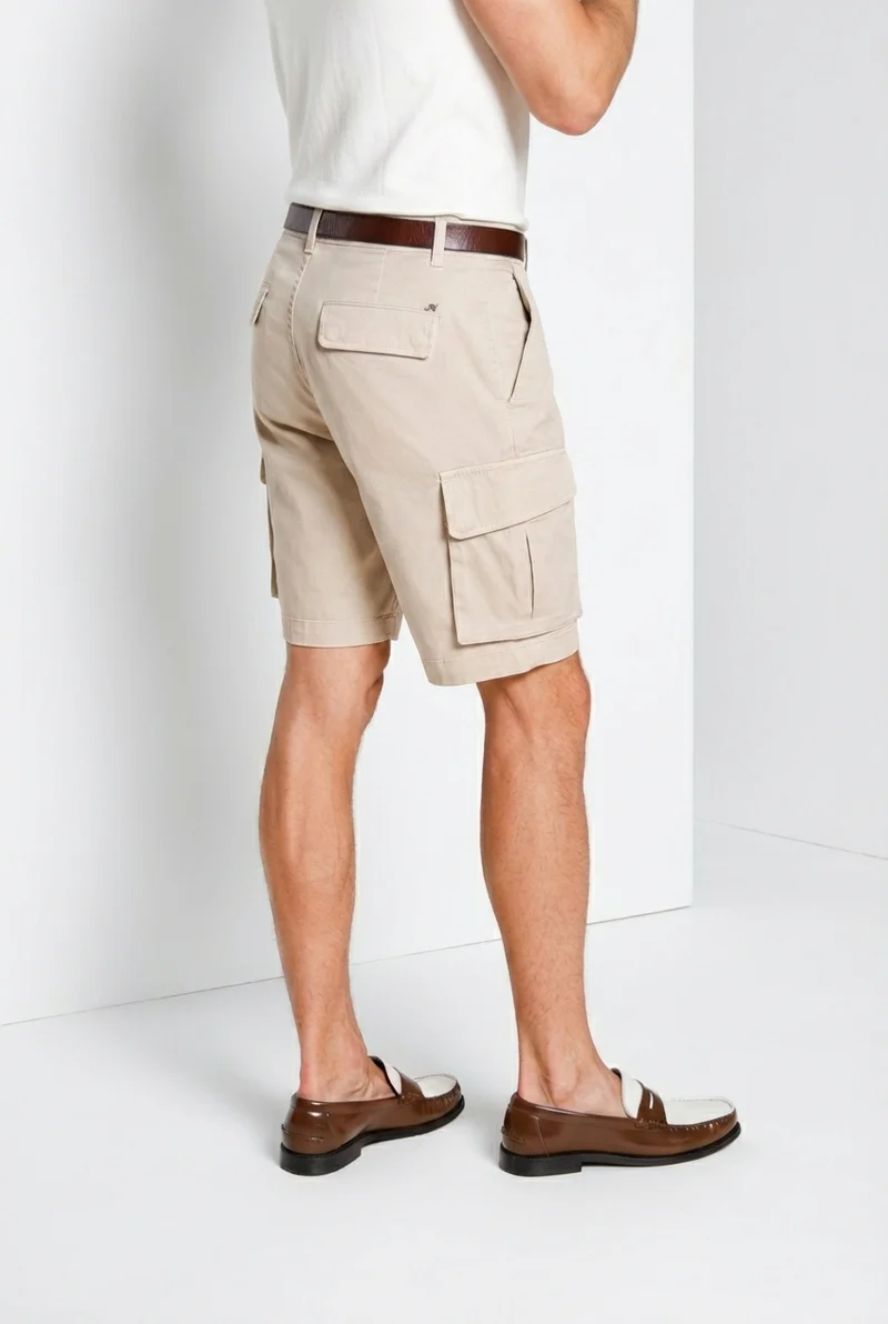 Chile bermuda cargo homme en satin stretch slim fit ①