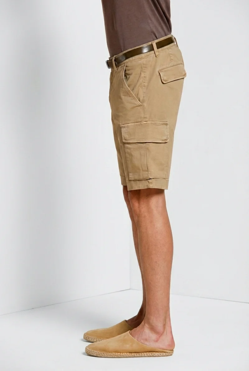 Chile bermuda cargo homme en satin stretch slim fit ①