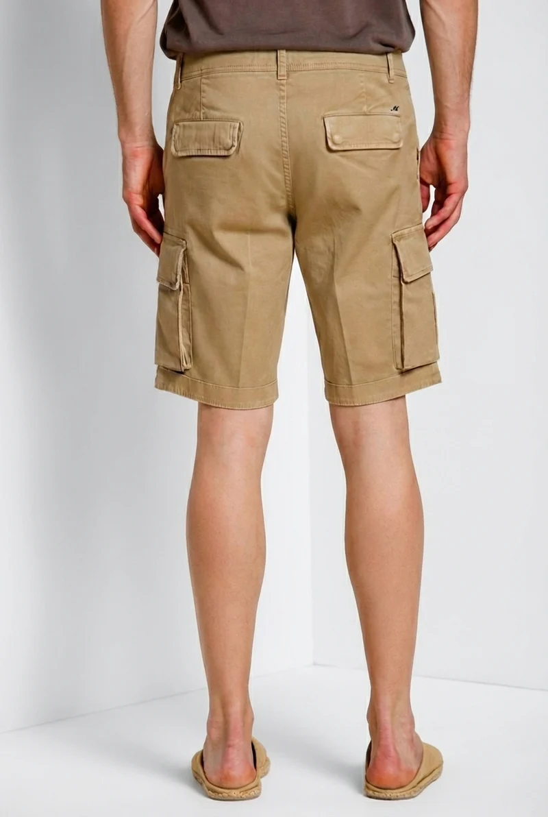 Chile bermuda cargo homme en satin stretch slim fit ①