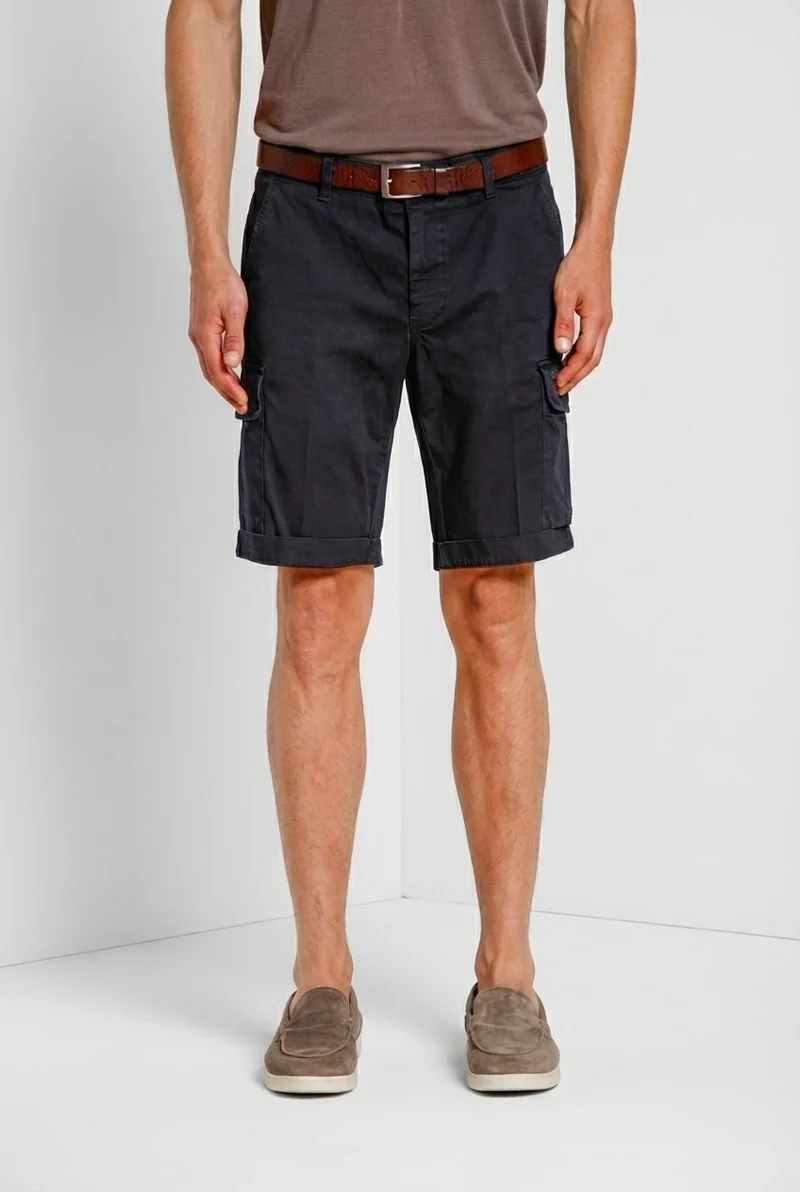 Chile bermuda cargo homme en satin stretch slim fit ①