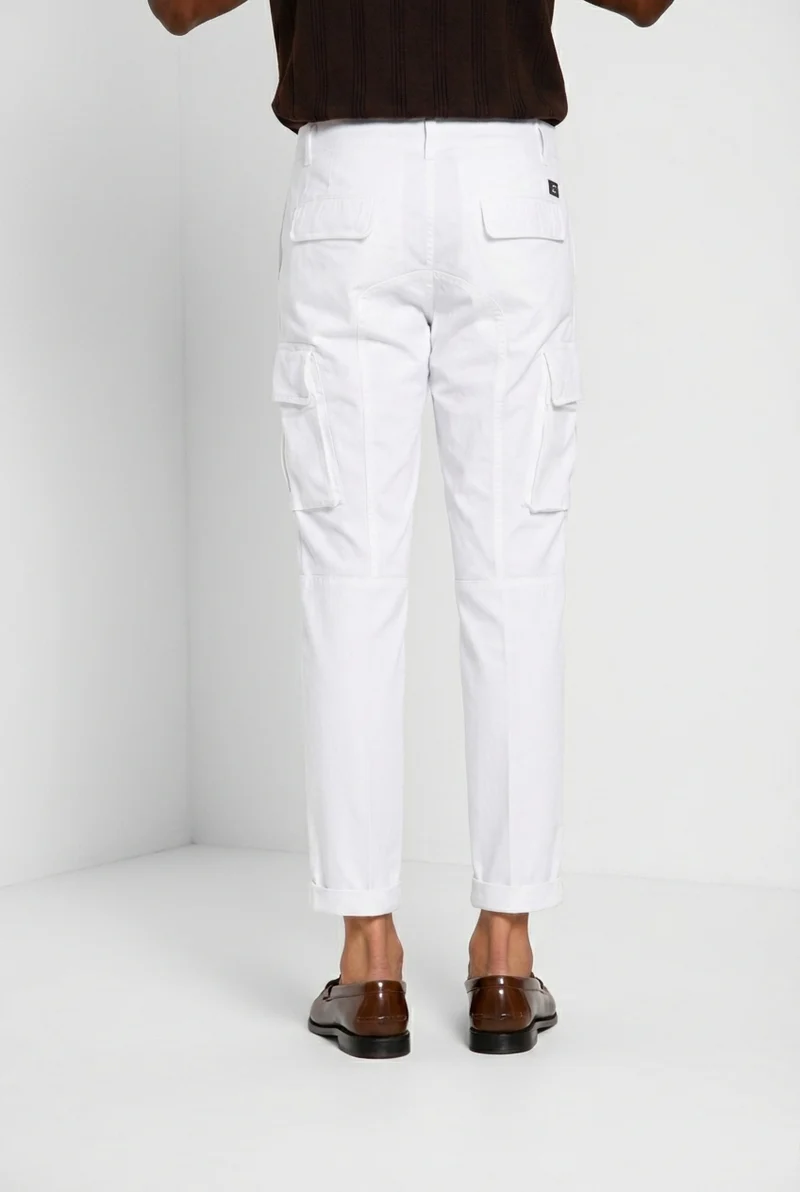 Chile pantalon cargo homme en satin stretch extra slim fit ①