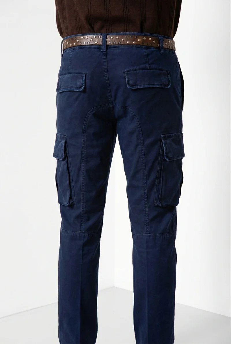 Chile pantalon cargo homme en satin stretch extra slim fit ①