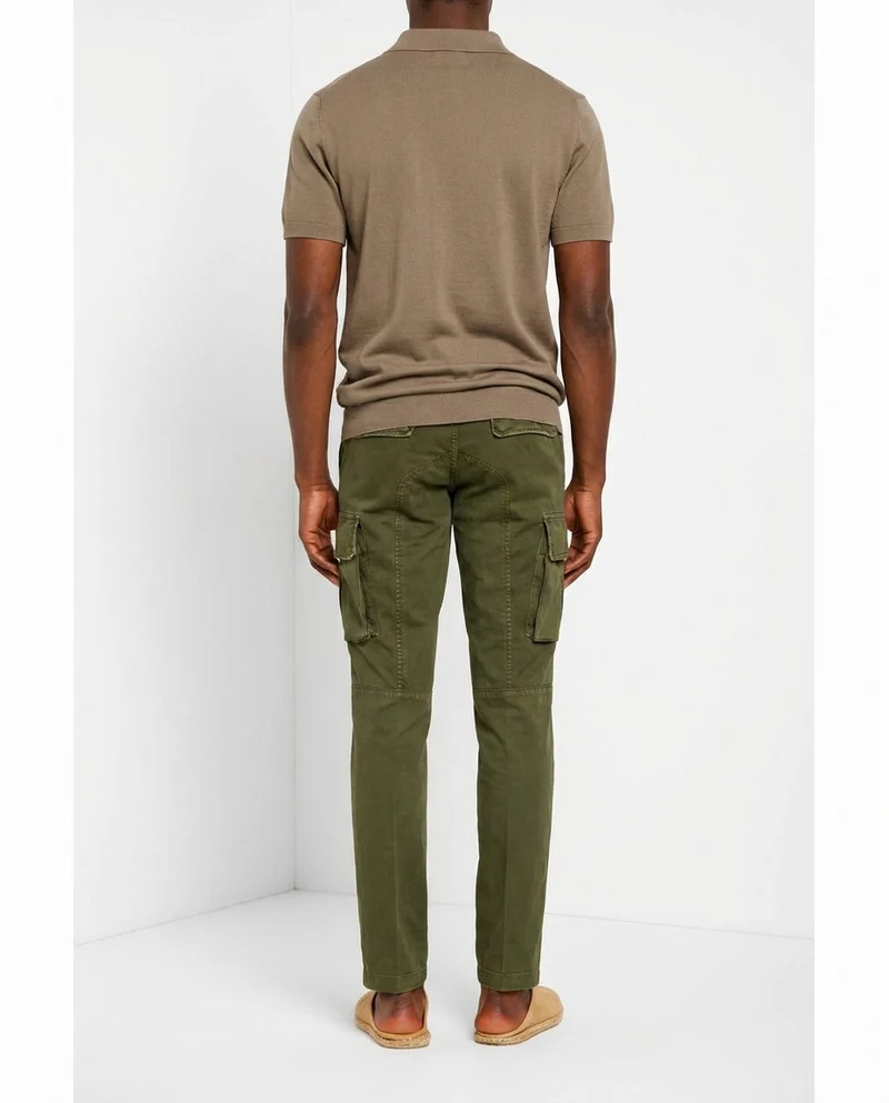Chile pantalon cargo homme en satin stretch extra slim fit ①