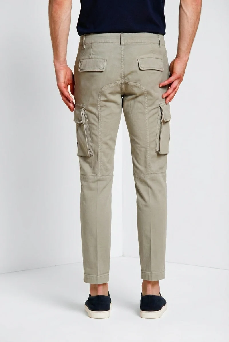 Chile pantalon cargo homme en satin stretch extra slim fit ①