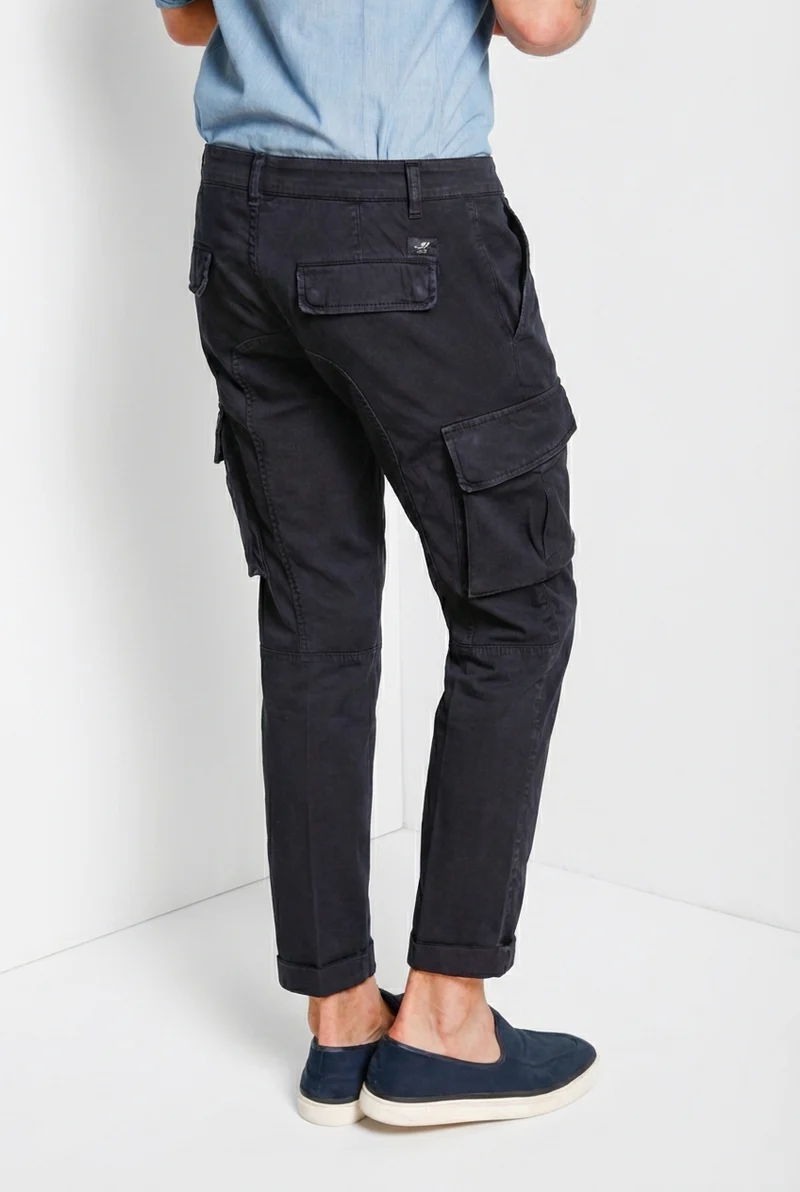 Chile pantalon cargo homme en satin stretch extra slim fit ①
