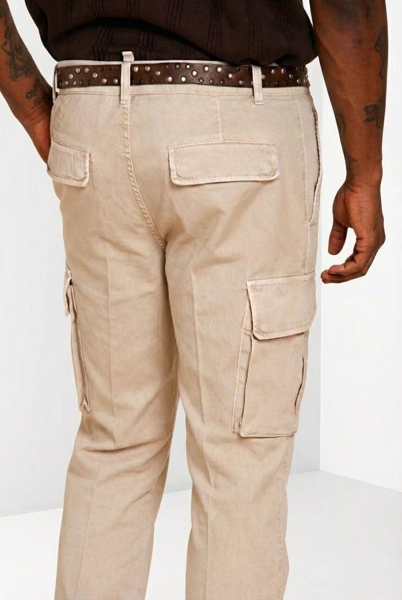Chile pantalon cargo homme en satin stretch extra slim fit ①