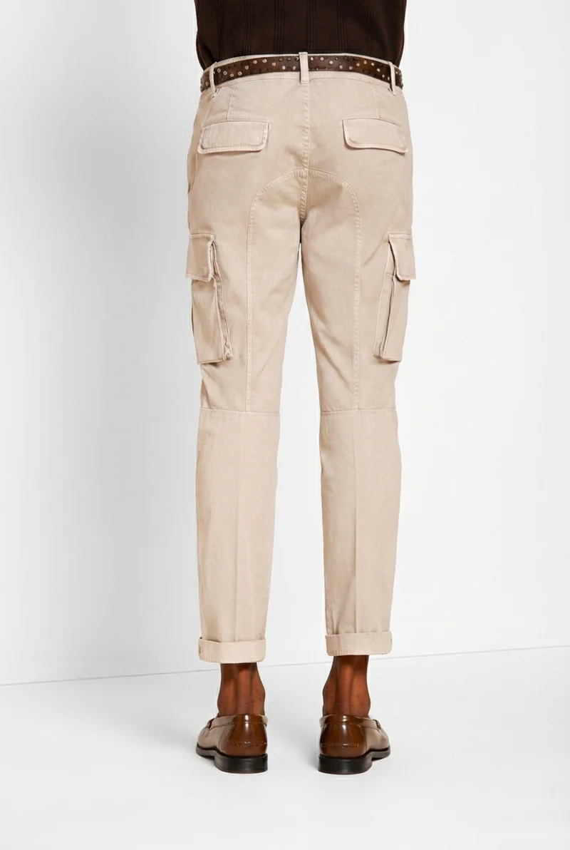 Chile pantalon cargo homme en satin stretch extra slim fit ①
