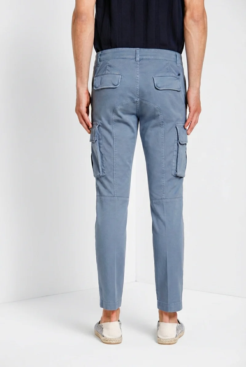 Chile pantalon cargo homme en satin stretch extra slim fit ①