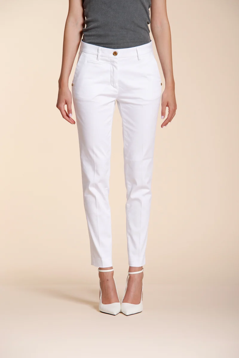New York Slim pantalon chino femme en satin stretch slim fit ①