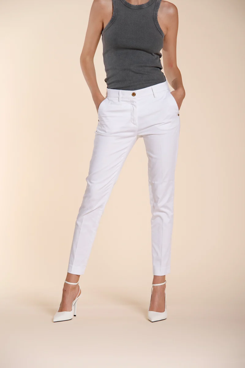 New York Slim pantalon chino femme en satin stretch slim fit ①