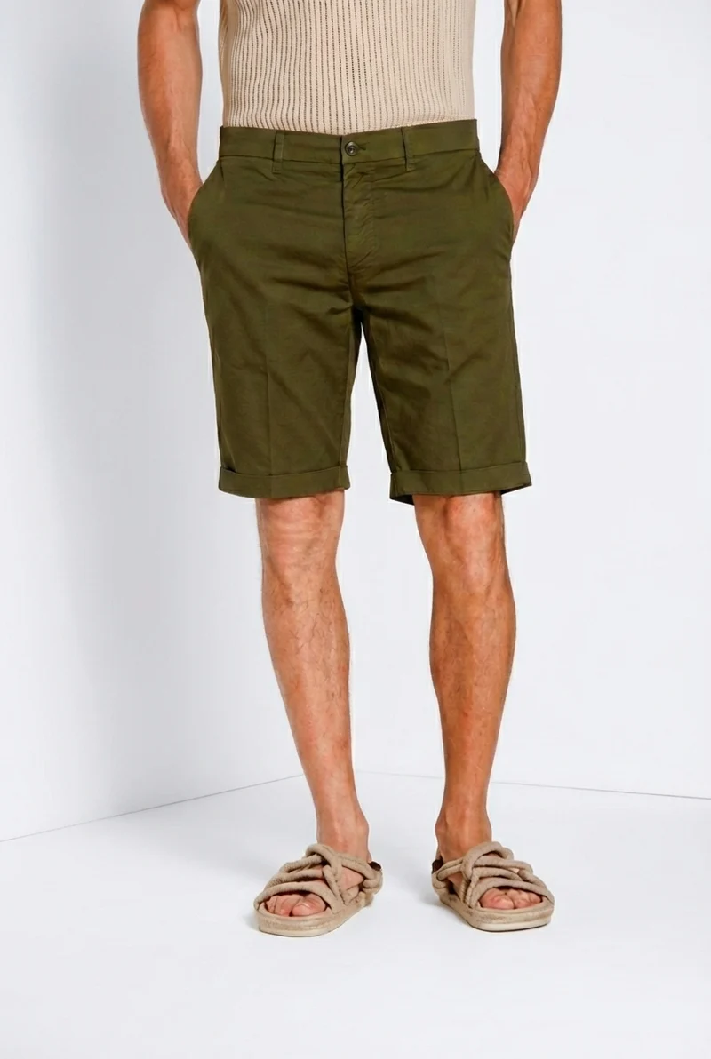 London bermuda chino homme en gabardine stretch regular fit ①