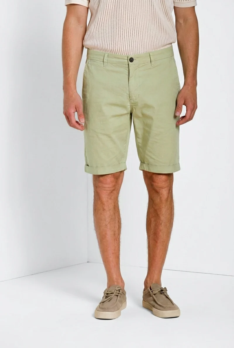 London bermuda chino homme en gabardine stretch regular fit ①