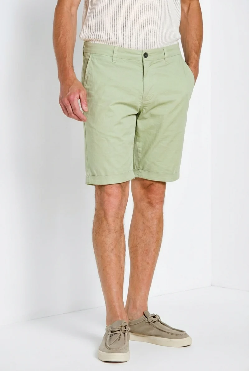 London bermuda chino homme en gabardine stretch regular fit ①