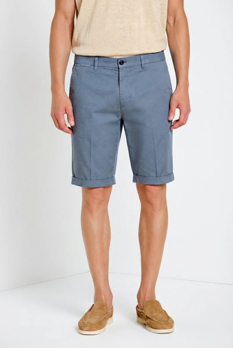 London bermuda chino homme en gabardine stretch regular fit ①