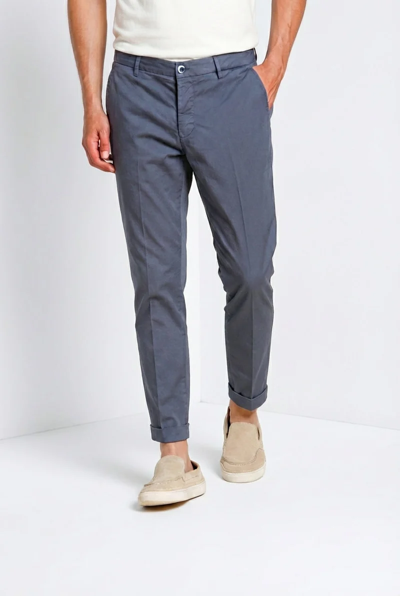 Milano pantalon chino homme en gabardine stretch extra slim fit ①