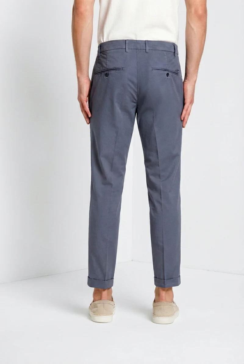 Milano pantalon chino homme en gabardine stretch extra slim fit ①