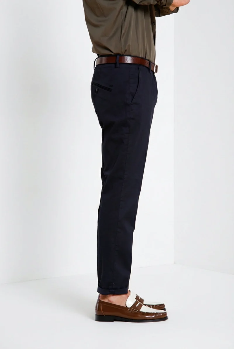 Osaka pantalon chino homme en tricotine fine de coton et lyocell carrot fit