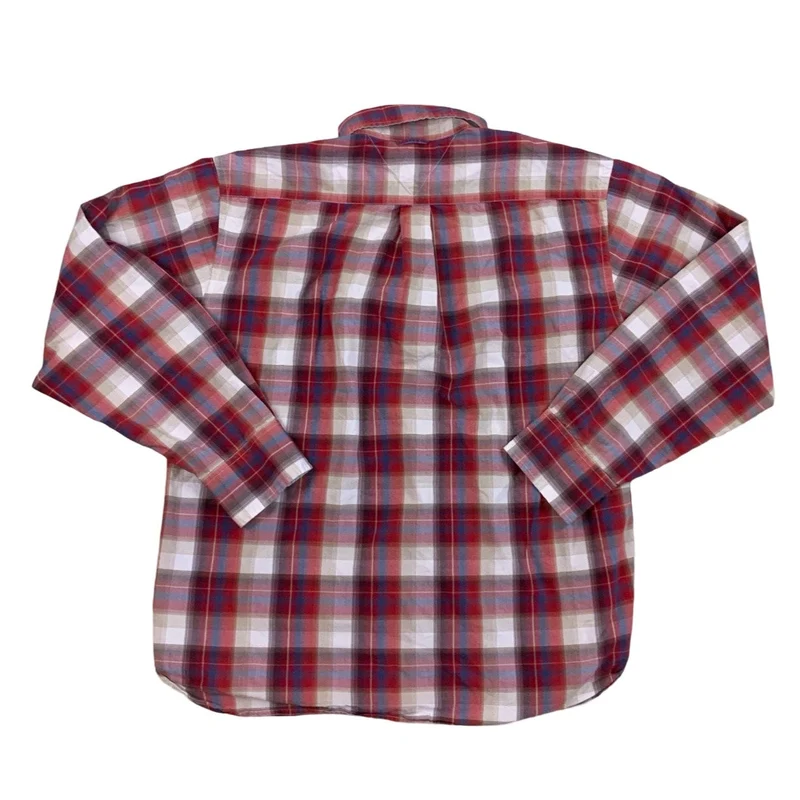 Vintage Tommy Hilfiger Red & White Checkered Plaid Shirt L XL