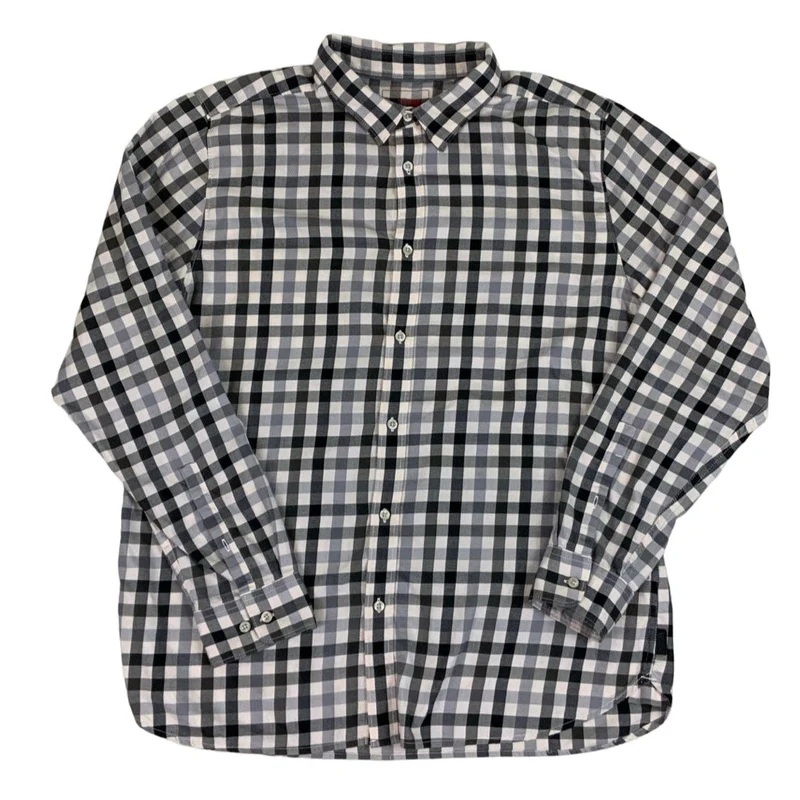 The North Face Black Grey Checked Plaid Long Sleeve Button-Up Casual Shirt XXL