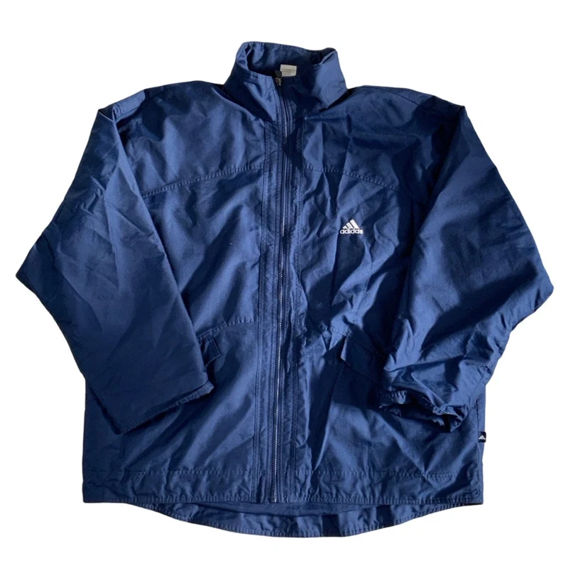 Vintage 90s Navy Adidas Track Jacket Windbreaker XXL