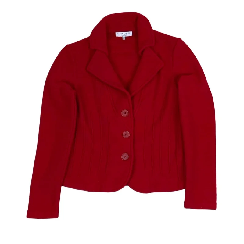 Vintage 80s 90s ‘Laura Ashley’ Red Wool Blazer 12 14
