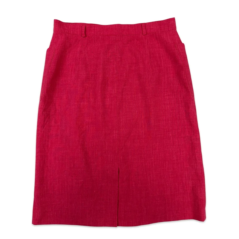 90s Vintage Bright Hot Pink Button Down Skirt 14 16