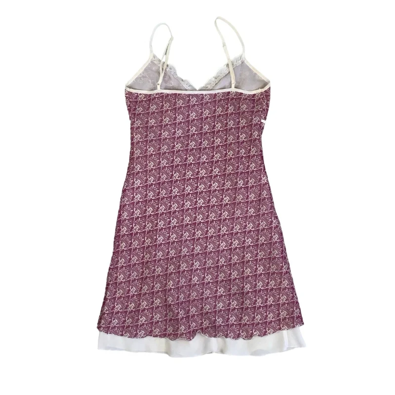 Vintage 90s Y2k ‘Etam’ Pink White Mini Slip Dress 8 10