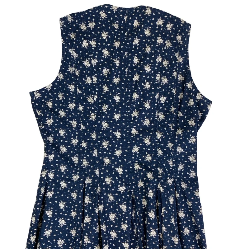 Vintage 90s Y2k ‘H&M Hennes’ Blue White Floral Sleeveless Summer Maxi Dress 12 14 16