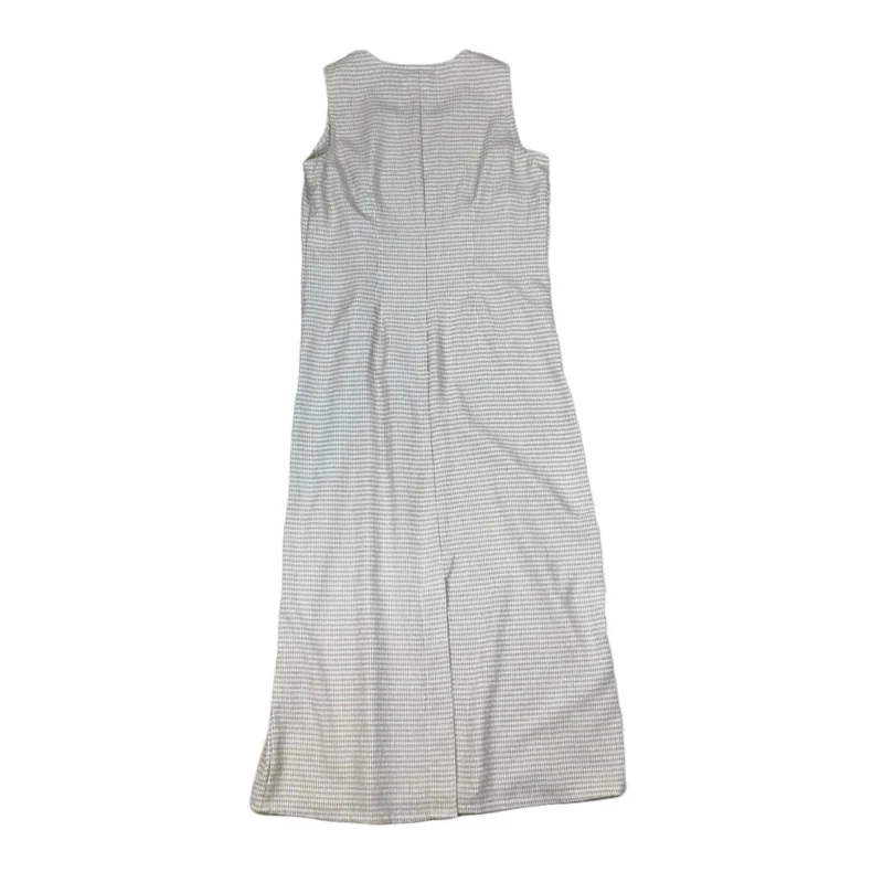 Vintage 90s Y2K Grunge ‘Studio Ease’ Brown Beige Check Sleeveless Maxi Dress 10