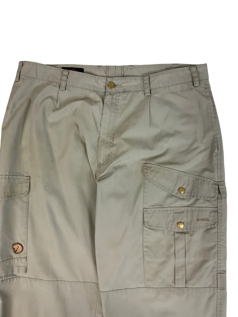 Vintage Fjällräven Cream Outdoor Cargo Trousers W36 L33