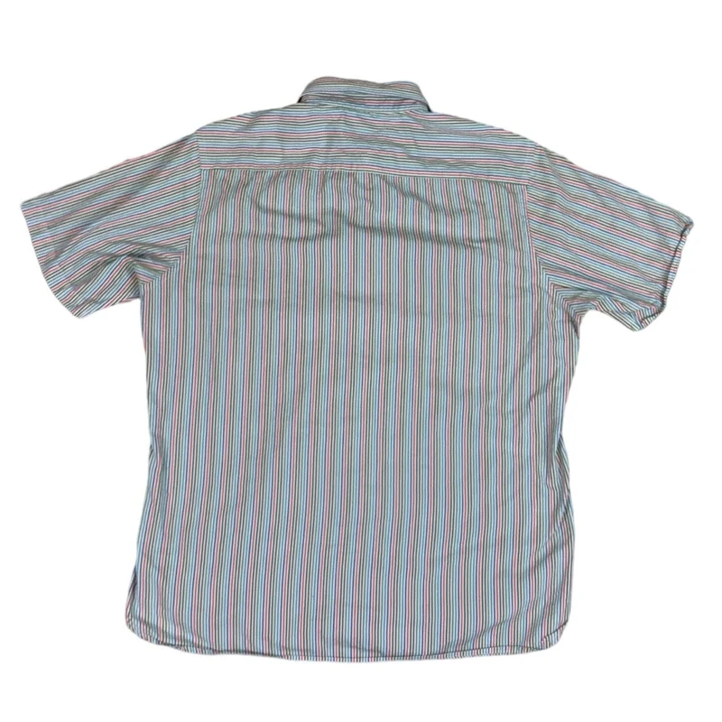 VTG Tommy Hilfiger Multicoloured Striped Short Sleeve Button-Up Casual Shirt XL