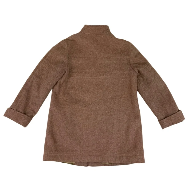 Vintage Womens Italian Dolomiten Wool Collared Tan Jacket Coat 12